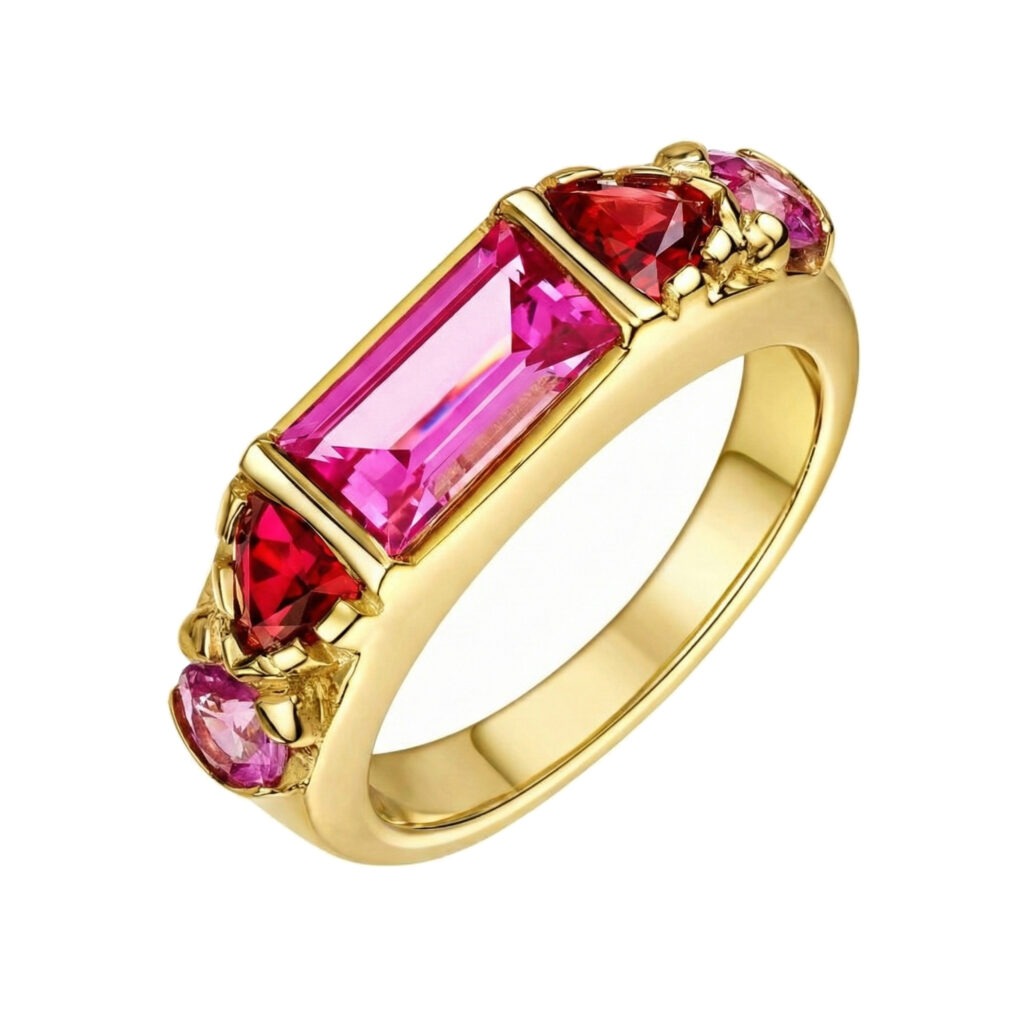 The Multi-Tonal Pink Sapphire Engagement Ring